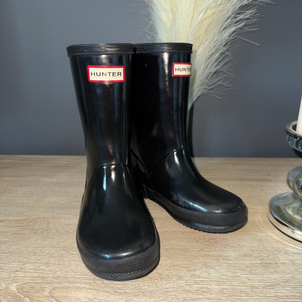 Hunter Kids Black Rain Boots